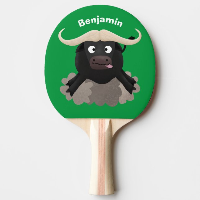 Pala De Ping Pong Personalizado divertida de búfalo de agua corrient (Anverso)