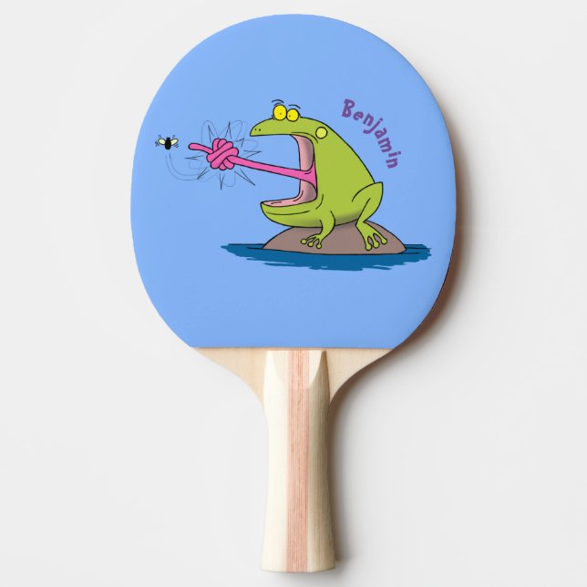 Pala De Ping Pong Personalizado divertida de rana y mosca (Anverso)