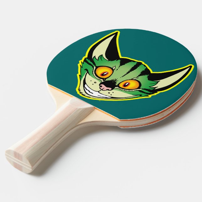 Pala De Ping Pong Personalizado fluorescente Cat Ping Pong Paddle (Ángulo frontal)
