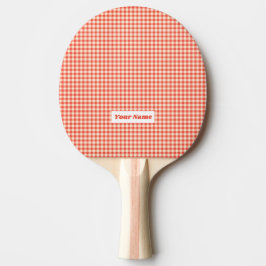 Pala De Ping Pong Personalizado Gingham Tartan Tendy Red Pastel Cerá