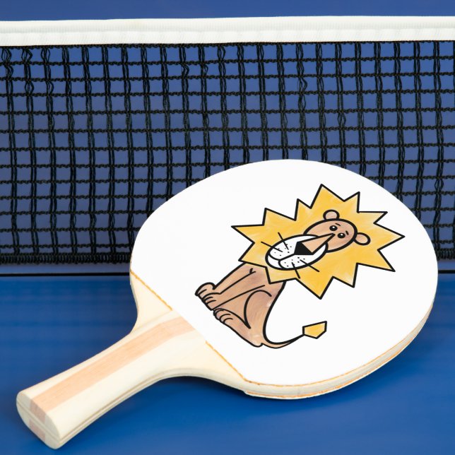 Pala De Ping Pong personalizado lindo león niños retro safari jungla (in situ)