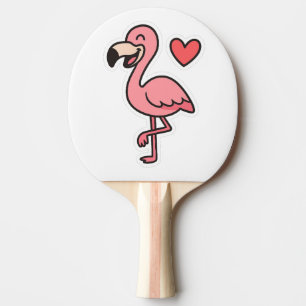 Pala De Ping Pong Personalizado lindo Pegatina Flamingo con corazón