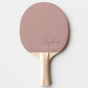 Pala De Ping Pong Personalizado Moderno Script Manuscrito Rosa Polvo