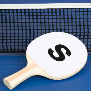 Pala De Ping Pong Personalizado Monograma Blanco Fantasma inicial
