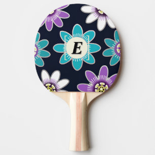 Pala De Ping Pong Personalizado Monograma Flor de pasión Ping Pong P