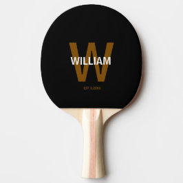 Pala De Ping Pong Personalizado Monograma negro y blanco