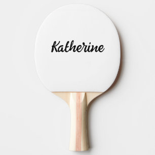 Pala De Ping Pong Personalizado Monograma Nombre Blanco Puro
