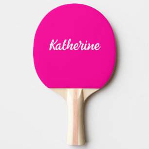 Pala De Ping Pong Personalizado Monograma Nombre Neon Rosa