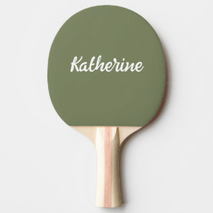 Pala De Ping Pong Personalizado Monograma Nombre Sage Verde