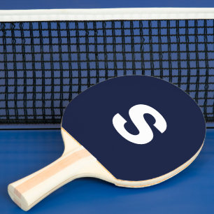 Pala De Ping Pong Personalizado Monograma Primaria Marina Azul