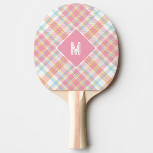 Pala De Ping Pong Personalizado Monograma Tapado / Patrón Tartán