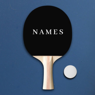 Pala De Ping Pong Personalizado negro simple Añadir su nombre elegan
