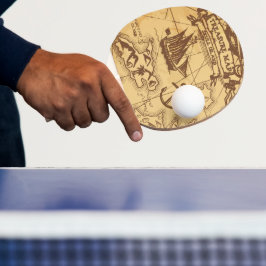 Pala De Ping Pong Personalizado Pirate mapa punto de tierra Familia