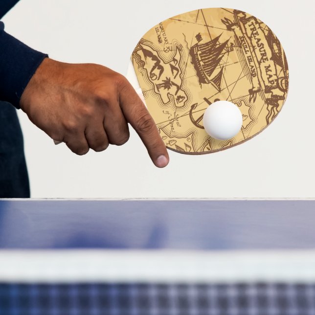 Pala De Ping Pong Personalizado Pirate mapa punto de tierra Familia (in situ)