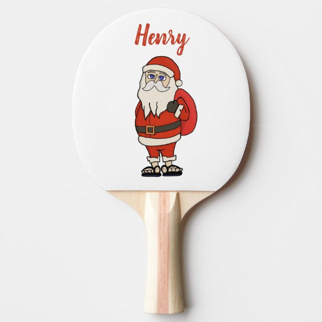 Pala De Ping Pong Personalizado Santa Claus Navidades Flip Flops (Anverso)