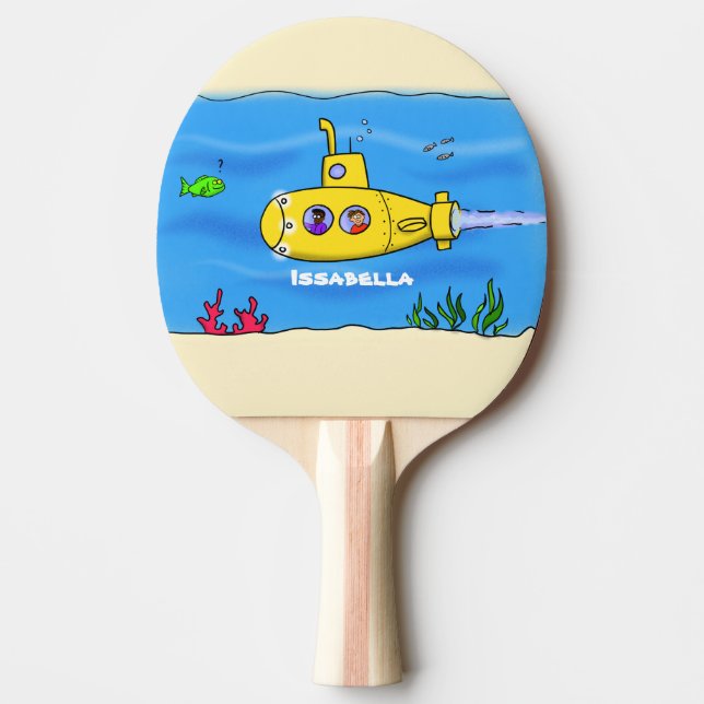 Pala De Ping Pong Personalizado submarino feliz (Anverso)