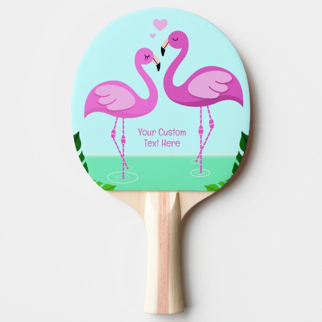 Pala De Ping Pong Personalizado Texto Flamingo Amor (Anverso)