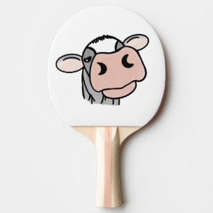 Pala De Ping Pong personalizado vaca lechera blanco negro rosa besar