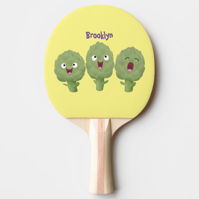 Pala De Ping Pong Personalizado vegetal de alcachofas de canto lindo (Anverso)