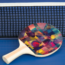Pala De Ping Pong Personalizado Vivid Resumen Arte Geométrico