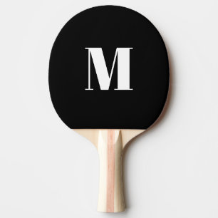 Pala De Ping Pong Personalizar monograma blanco negro inicial