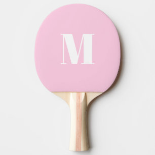 Pala De Ping Pong Personalizar monograma luz inicial rosa blanco