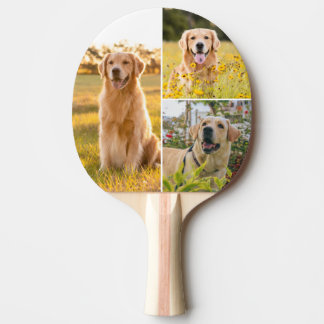 Pala De Ping Pong Personalized 3 Photo Collage Ping Pong Paddle