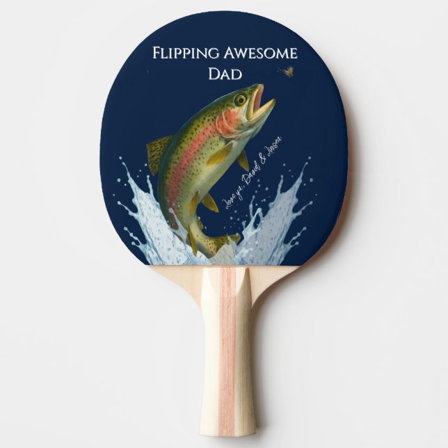 Pala De Ping Pong Pesca de la trucha arco iris de papá (Anverso)