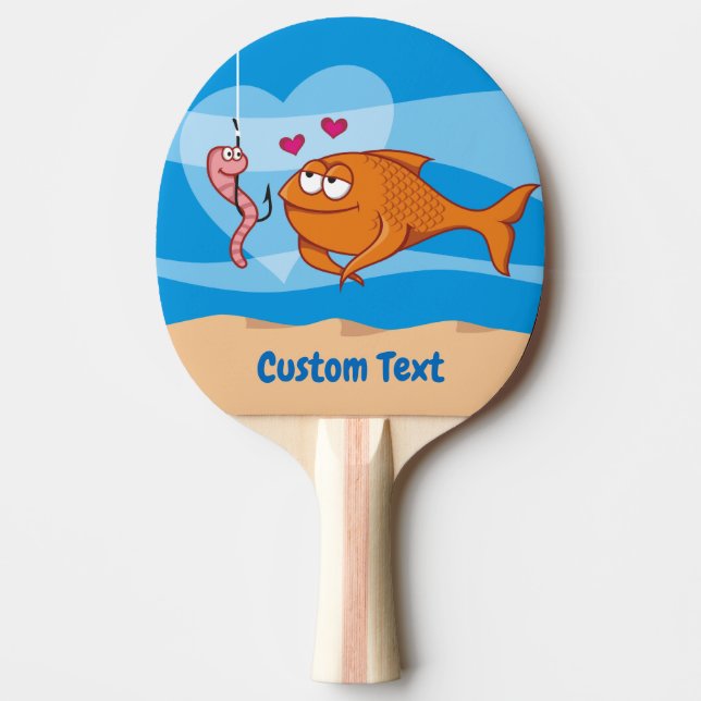 Pala De Ping Pong Pescado y cebo enamorados Ping-Pong Paddle (Anverso)