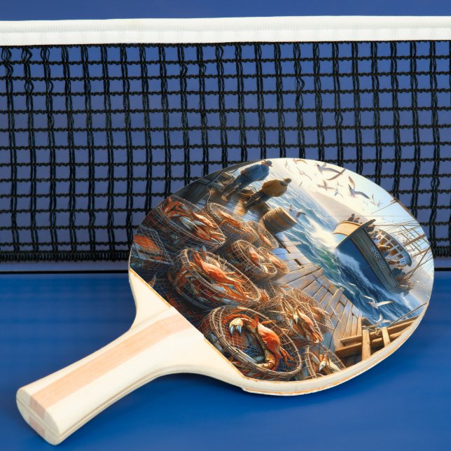 Pala De Ping Pong Pescadores de la cosecha de Crepúsculo que recogen (in situ)