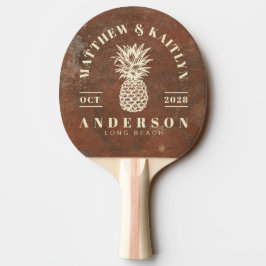 Pala De Ping Pong Piedra Arenisca Marrón Tropical Piña Boda