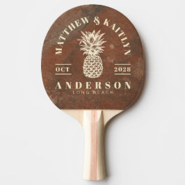 Pala De Ping Pong Piedra Arenisca Marrón Tropical Piña Boda