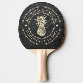 Pala De Ping Pong Piedra de Granito Negro Piña Nombres de Boda