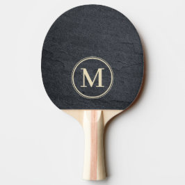 Pala De Ping Pong Piedra de Granito Oscuro Monograma