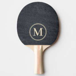 Pala De Ping Pong Piedra de Granito Oscuro Monograma