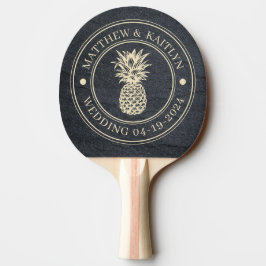 Pala De Ping Pong Piedra de Granito Oscuro Piña Nombres de Boda