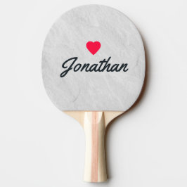 Pala De Ping Pong Piedra de mármol blanco corazón vintage firma