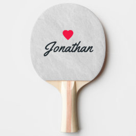 Pala De Ping Pong Piedra de mármol blanco corazón vintage firma