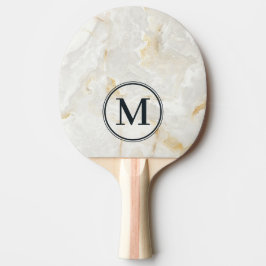 Pala De Ping Pong Piedra de Mármol Calacatta Gold Monograma