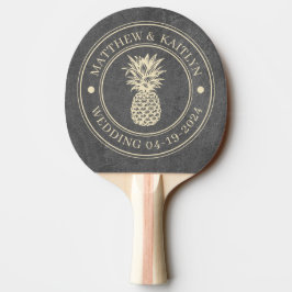 Pala De Ping Pong Piedra de Pizarra Oscura Piña Nombres de Boda