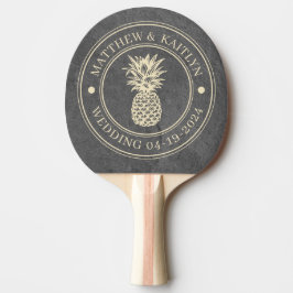 Pala De Ping Pong Piedra de Pizarra Oscura Piña Nombres de Boda