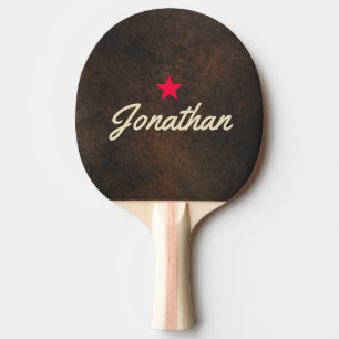 Pala De Ping Pong Piedra Monazita Marrón Oscuro Firma Estrella Vinta
