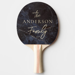 Pala De Ping Pong Piedra Oscura Modesta con Nombre de Familia Escrit