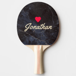 Pala De Ping Pong Piedra Oscura Modesta Corazón Vintage Firma