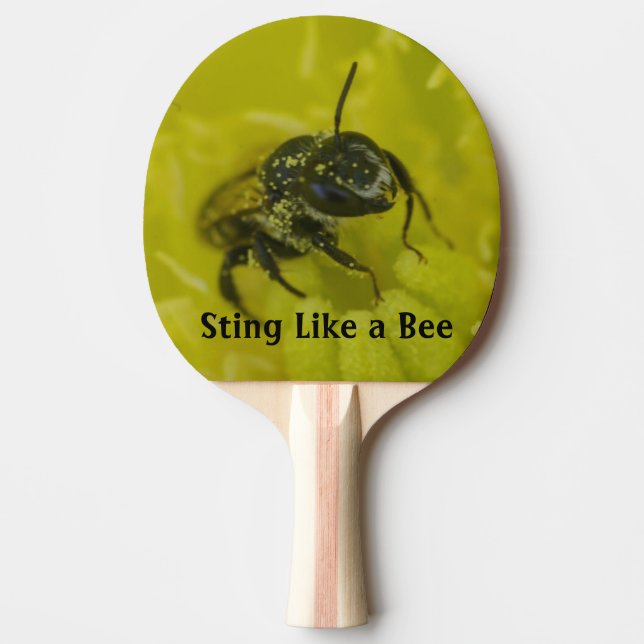 Pala De Ping Pong Piel como una abeja - Divertido pádel con texto (Anverso)