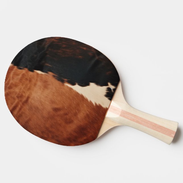 Pala De Ping Pong Piel de vaca de Faux Black Southwest de Brown (Lateral)