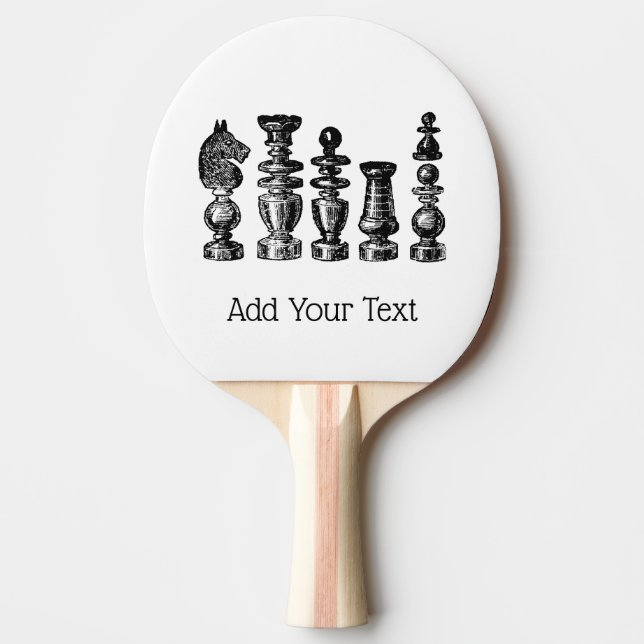Pala De Ping Pong Piezas de Ajedrez Arte Antiguo (Anverso)