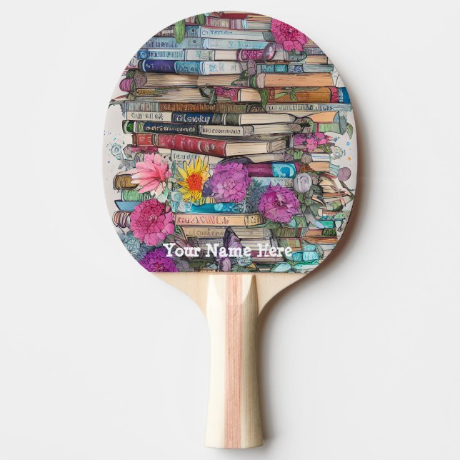 Pala De Ping Pong Pila de libros (Anverso)