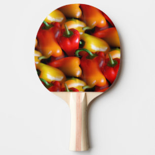 Pala De Ping Pong Pimientos rojos y amarillos remando pong
