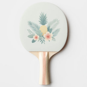 Pala De Ping Pong Piña floral y Hawaiana